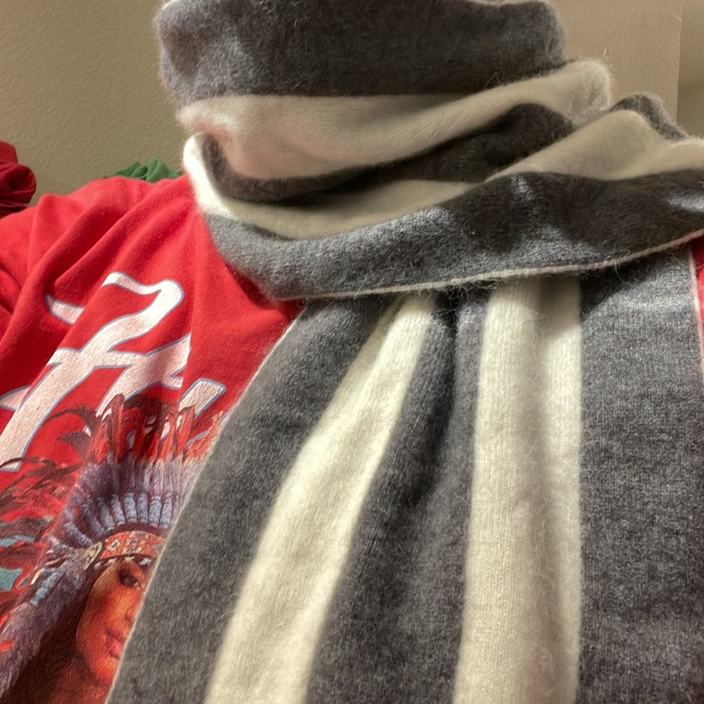 H Hilfiger wool and angora scarf
